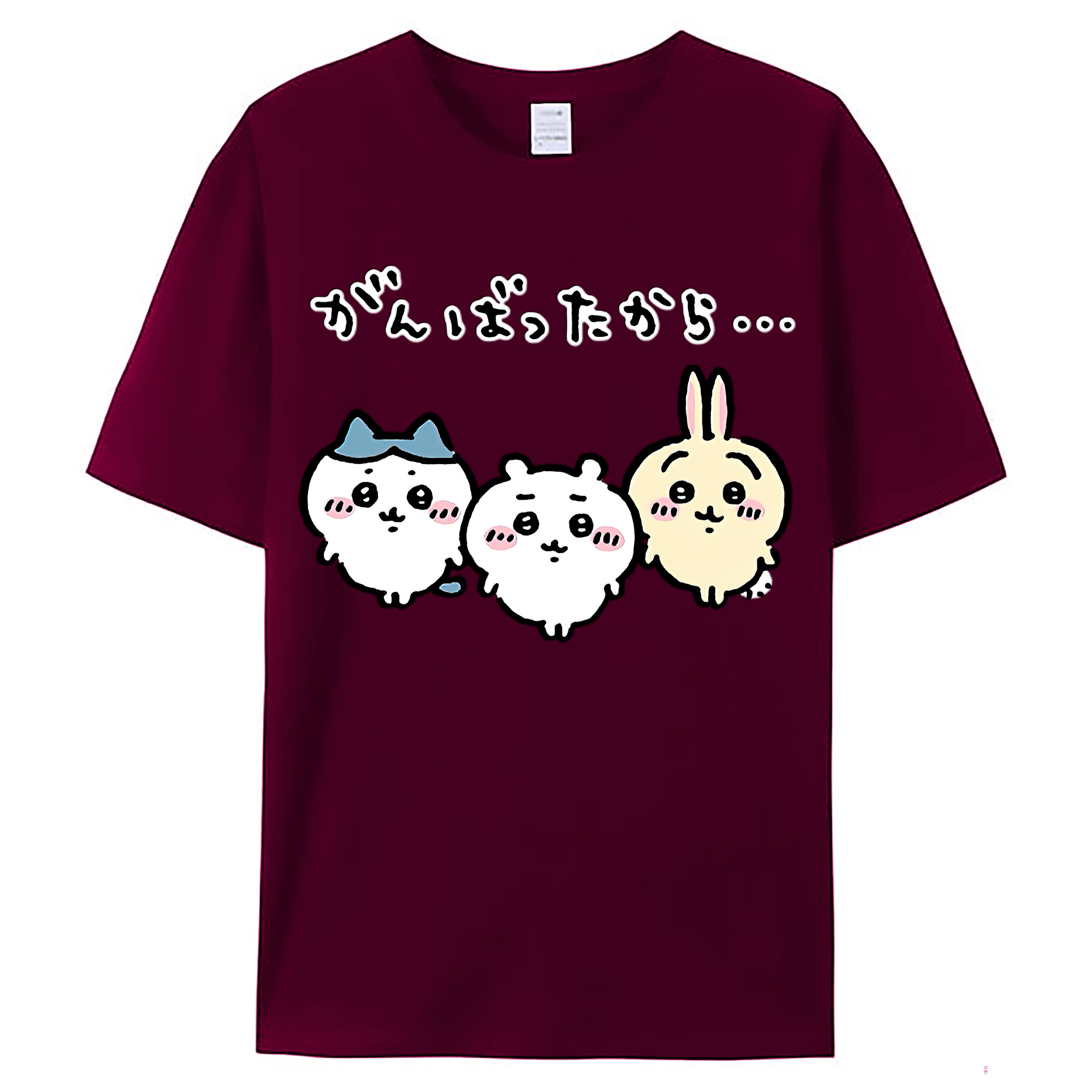（画像用） ちいかわ ハチワレ Chii-kawa hachiware レディースカジュアルプリントTシャツ（綿100％）